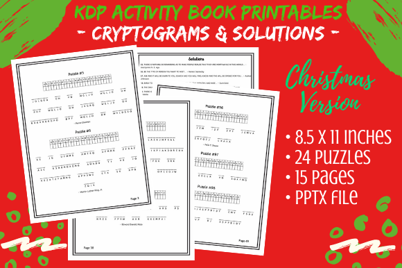 24 Christmas Quote Cryptograms for KDP: A Creative and Engaging Activity Book