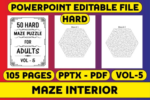 50 Hard Adult Maze Puzzle Interior Vo-5: A Challenging and Engaging Resource for Diverse Uses