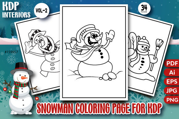 Discover the Joy of Snowman Coloring Pages for KDP Vol-2