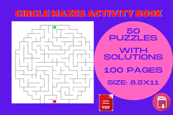 Explore KDP 50 Circle Mazes Puzzles Activity
