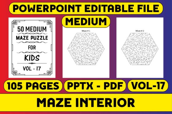 Exploring the Versatility of 50 Medium Maze Puzzle Interior Vol-17 for Creative and Educational Use