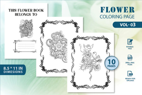 Flower Coloring Page Vol-03: A Comprehensive Resource for Creative Publishing