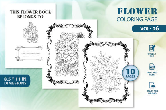 Flower Coloring Page Vol-06: A Creative and Engaging Resource for Kids and Adults