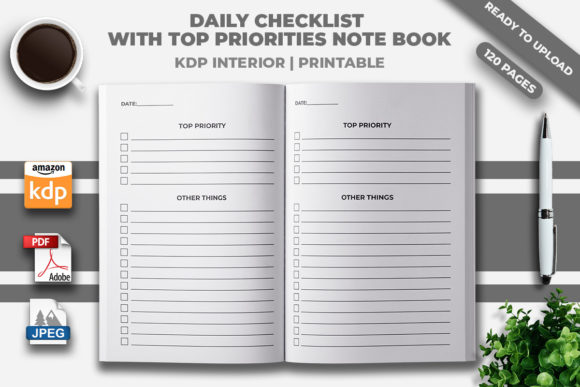 Maximizing Your KDP Publishing Business with the Daily Checklist and Top Priorities Notebook