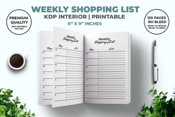 Weekly Shopping List KDP Interior: A Versatile Tool for Your Publishing Ventures